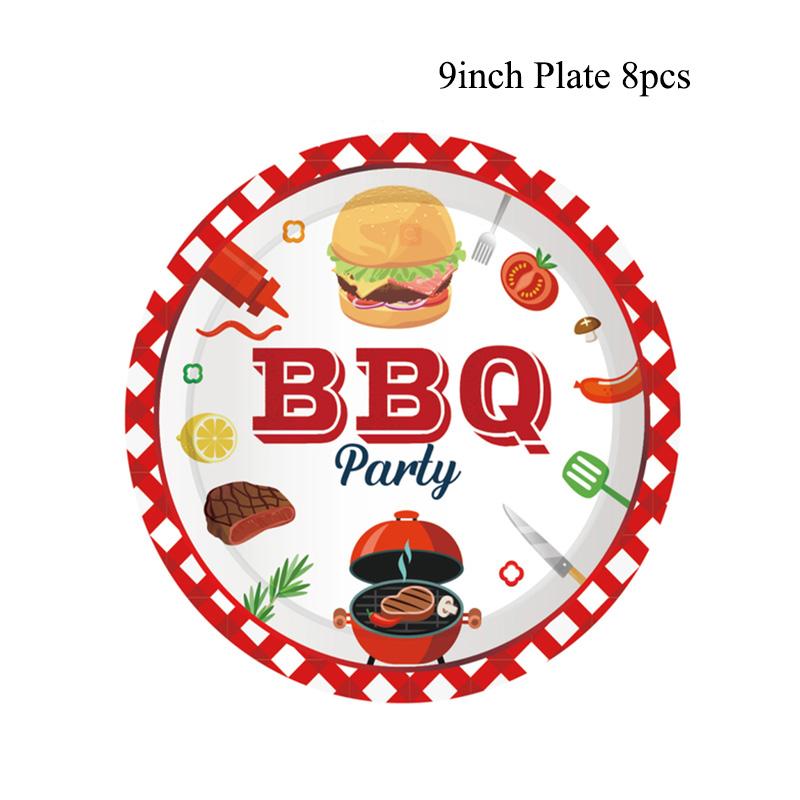 Тематическая вечеринка на барбекю Одноразовая посуда Бумажные тарелки Стаканы Набор воздушных шаров Украшения на день рождения Пиво Омар Принадлежности для барбекю на открытом воздухе