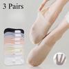 3 Pairs Women's Summer Silicone Anti Slip Socks Invisible Low Cut Boat Socks Solid Color Breathable Sock