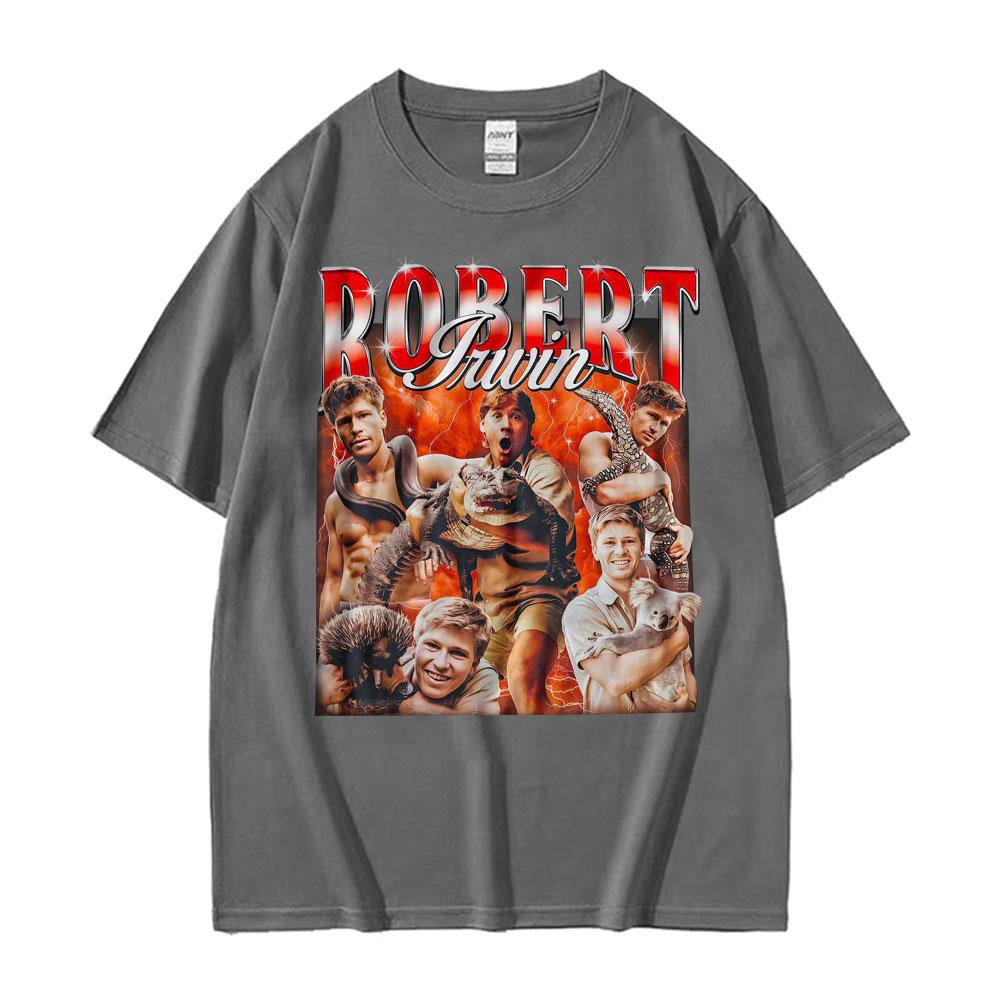 Funny Robert Irwin Zookeeper Vintage Graphic Tshirts Unisexs Women Harajuku Summer Oversized T Shirts Casual Cotton Loose Tshirt