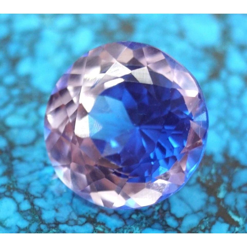 Pitambari Sapphire Bi-Color Natural 12+ Ct Round Cut Beautiful Gemstone