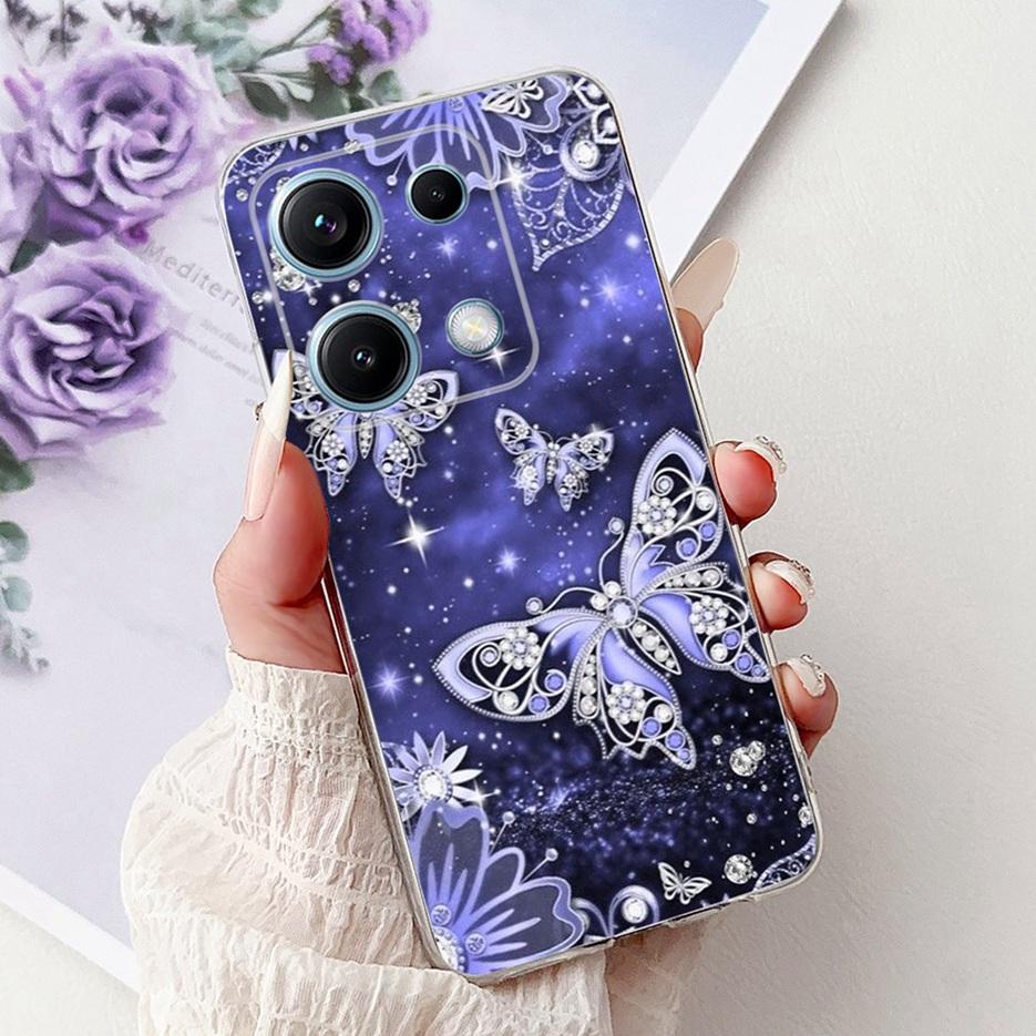 For Xiaomi Redmi Note 14S Case Stylish Butterfly Painted Cover 6.67'' Soft Silicone Phone Case For Redmi Note 14S Note14S Bumper