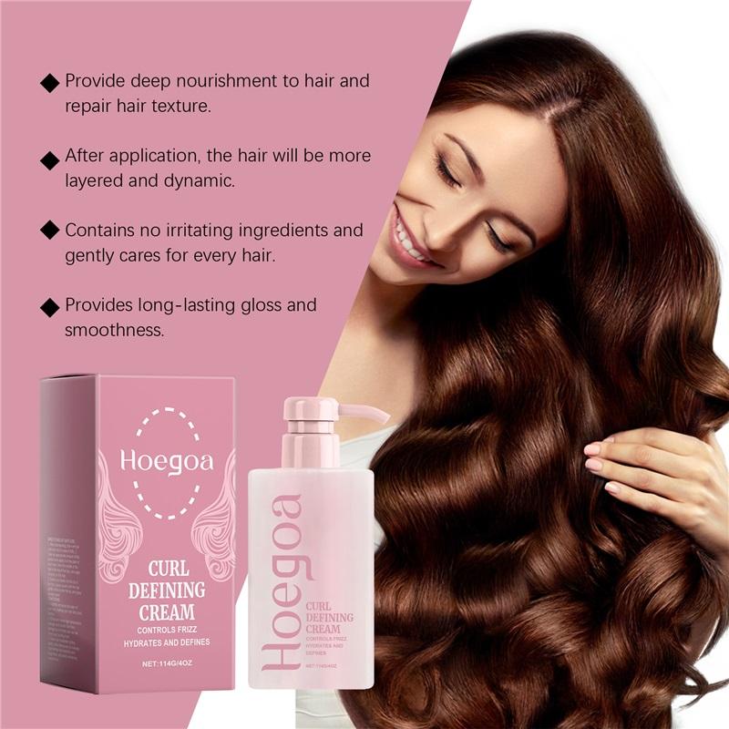 Curl Defining Cream For Shine Frizz Control Heat Styling Support Lightweight Non Crunchy Formula For Natural Waves Coils
