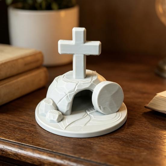 Религиозный домашний декор, 3D-печатная пустая гробница, статуэтка на Пасху, фигурка сцены Воскресения для центра стола на Страстную неделю, памятный орнамент