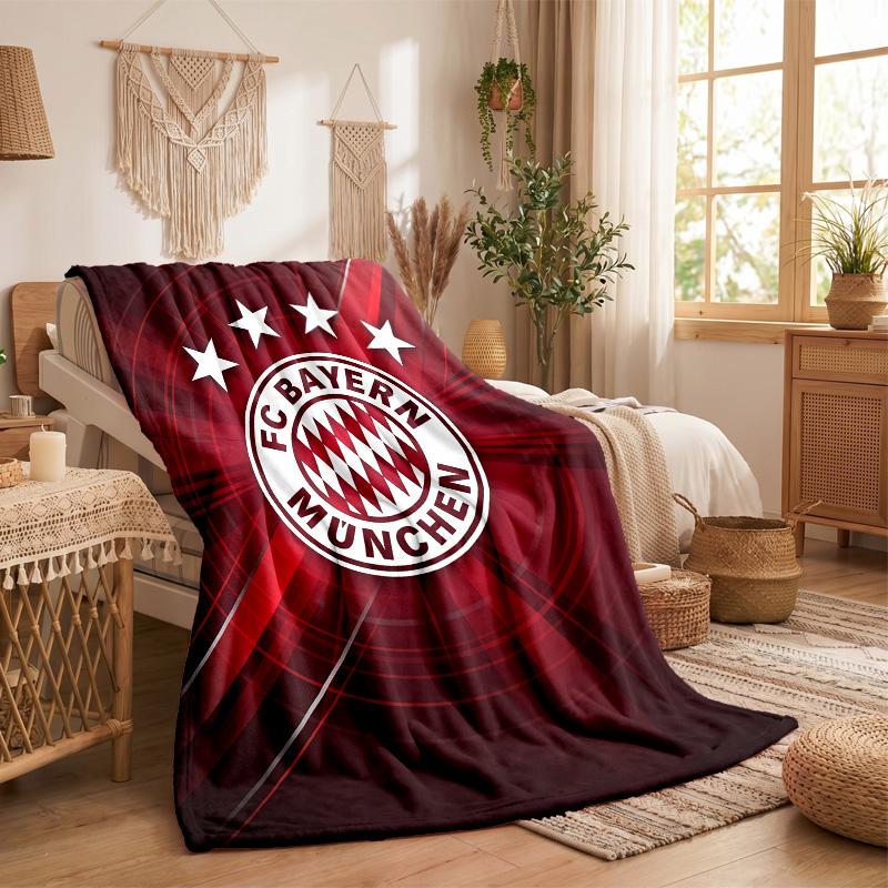 Bayern Munich Theme Fleece Blanket Cozy Soft Plush Blanket For Bedroom Couch Travel