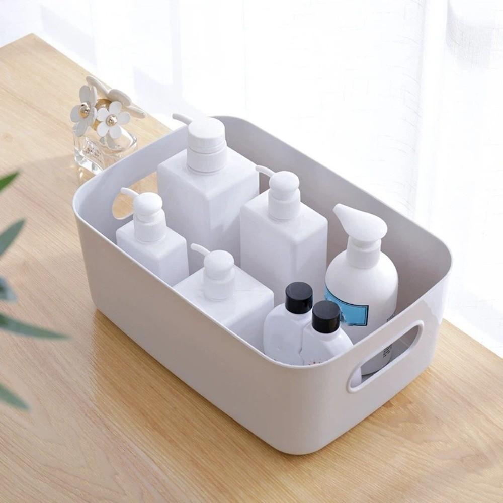 3PCS/SET Plastic Cosmetic Storage Box Stackable Large Capacity Miscellaneous Items Organizer Thick Trinket Storage Basket