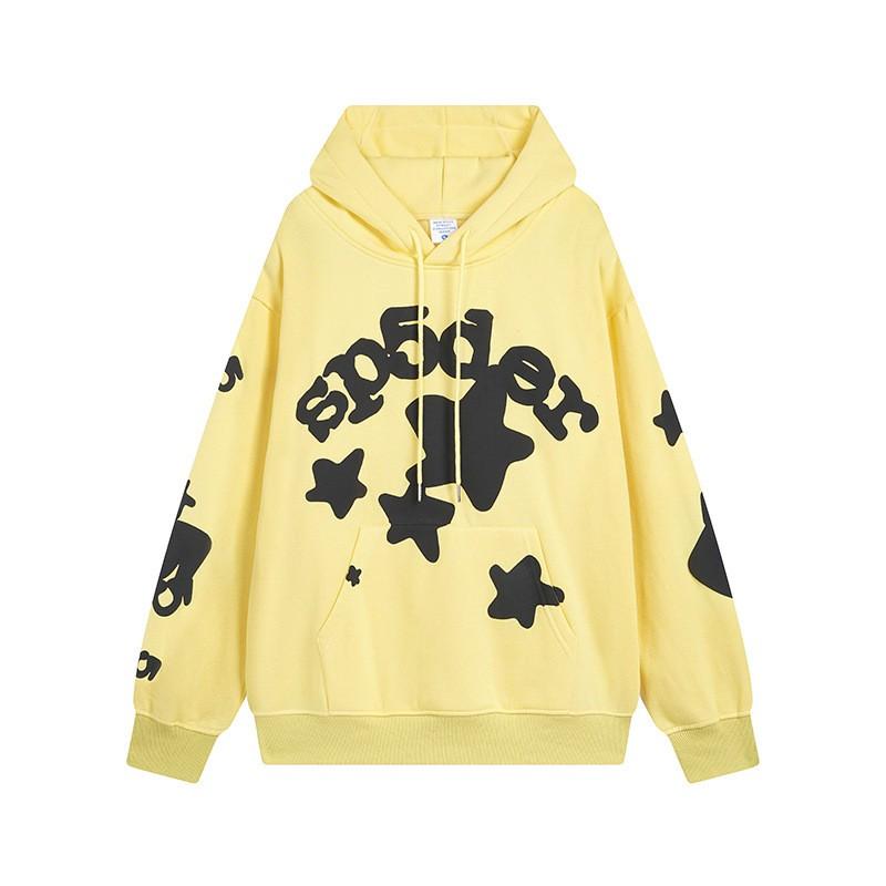 Winter Hip Hop Hoodie Men Women Sp5der 555555 Web Print Loose Fit Pullover Sweatshirt