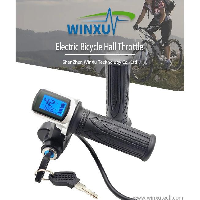 24V 36V 48V LCD Speed Display Throttle Turning Accelerator for Electric Bicycle E-bike Scooter Motorbike