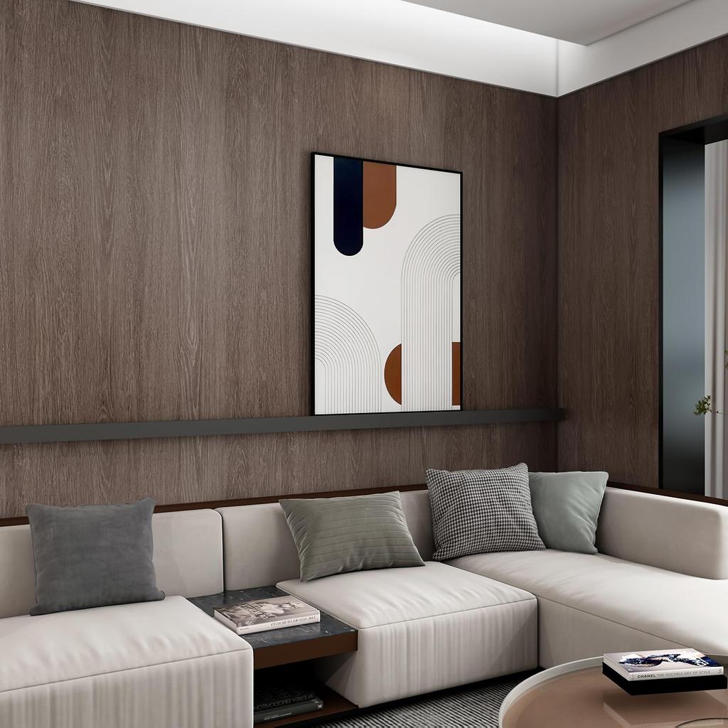 TOTIO Walnut Wood Grain Remake Ultra Wide Brown Wood Grain Wallpaper Oil Heat Dark Brown Wood Grain Cutting Kitchen Bathroom Decoration Stylish