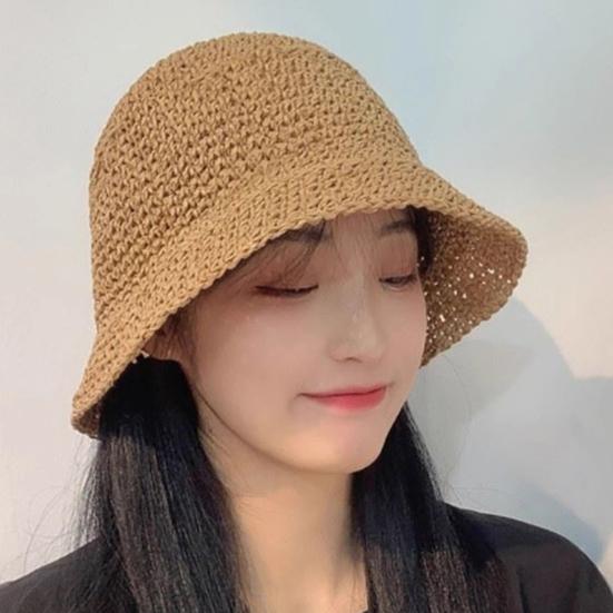 Летняя шляпа-панама однотонная с короткими полями шляпа рыбака дышащая удобная универсальная вязаная соломенная шляпа модный аксессуар
