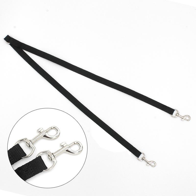 Nylon Double Pulling Head Handle One Drag Two Dog Leash Dogs Hand Holding Rope Durable Pet Dog Leashes Solid Color Pet
