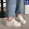Summer Campus Thin Breathable 2025 New Mesh Round Head Platform White Shoes Versatile Student Board Shoes
