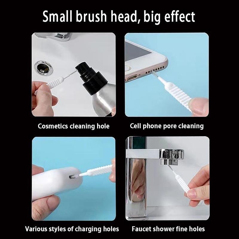 10Pcs/Set Shower Head Cleaning Brush White Small Brush Anti-Clogging Nylon Pore Gap Clean Brush For Phone Hole Kitchen Bathroom