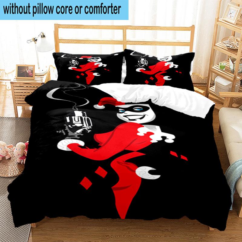 3PCS Dark Gothic clown Beauty 3pcs Bedding,Including 3PCS Duvet Cover And 2pcs Pillowcases Perfect for Christmas,Ideal for Bedroom, Dormitory
