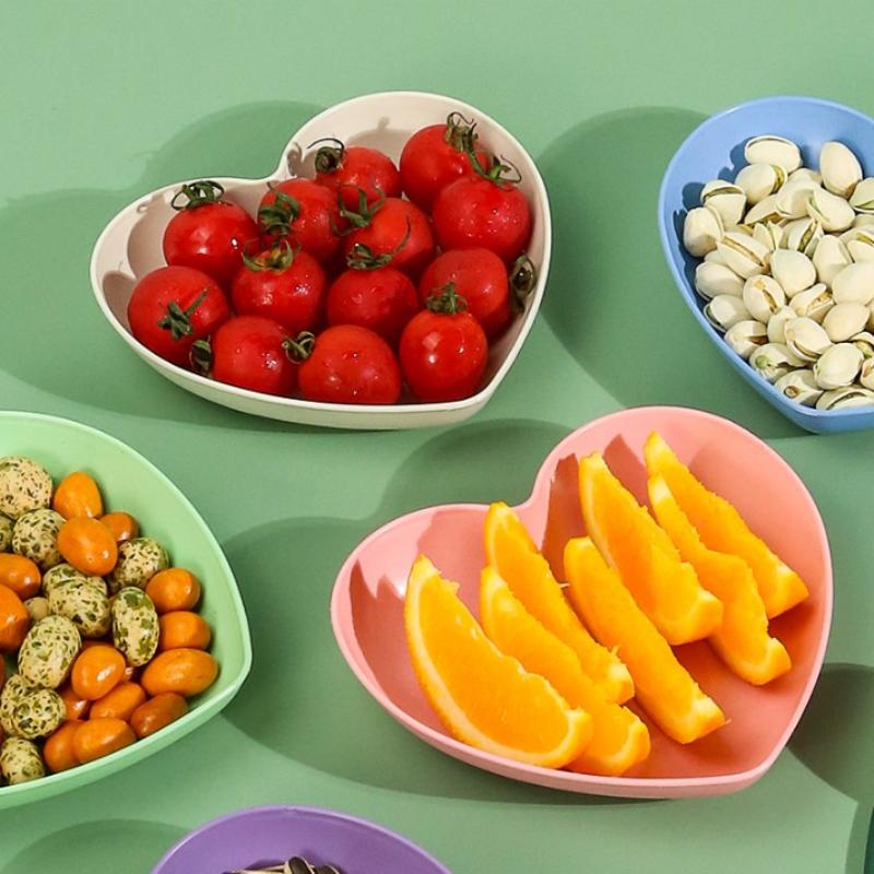 1 шт., тарелка для вертелов в форме сердца, бытовая, пищевая, пластиковая, поднос для фруктов, обеденный стол, мусорная тарелка для десерта, кухонные принадлежности