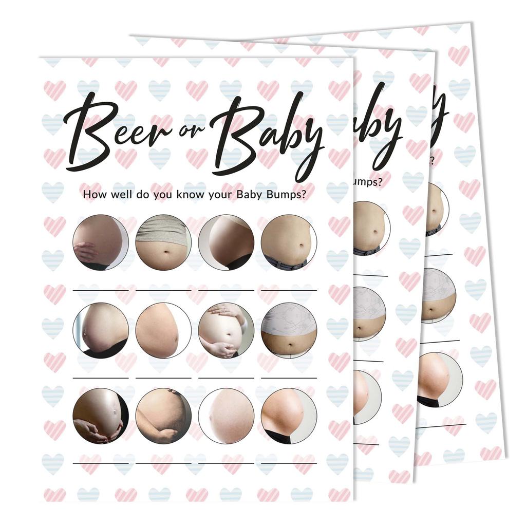 Inkdotpot Игра Пиво Или Ребенок Карточки для Игры на Вечеринке в честь Будущего Ребенка Принадлежности для Вечеринки Карточки для Активности Игры для Вечеринки в честь Будущего Ребенка Нейтральные по Полу Это Мальчик Или
