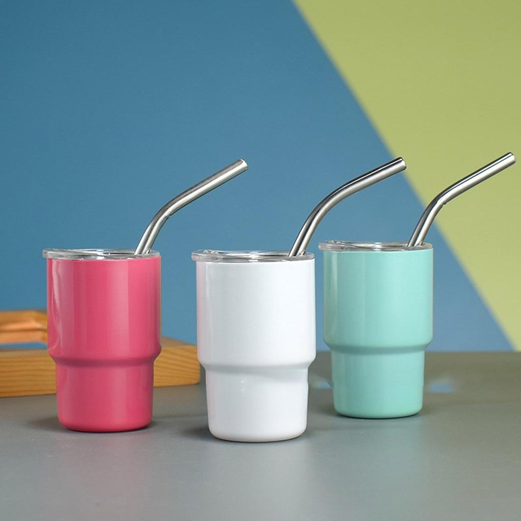 Автомобильная кружка из нержавеющей стали с двойными стенками, термокружка для путешествий, мини-стаканы с трубочкой и крышкой, переносная кофейная кружка, посуда для напитков