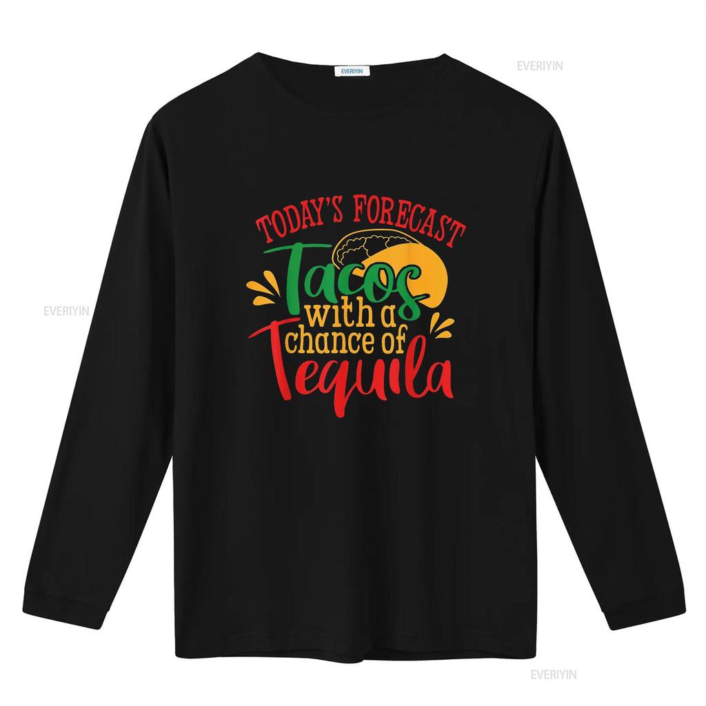 Tacos With a Chance of Tequila Mexican T Shirt vintage Washed graphic fashion homme streetwear Comfortable Unisex