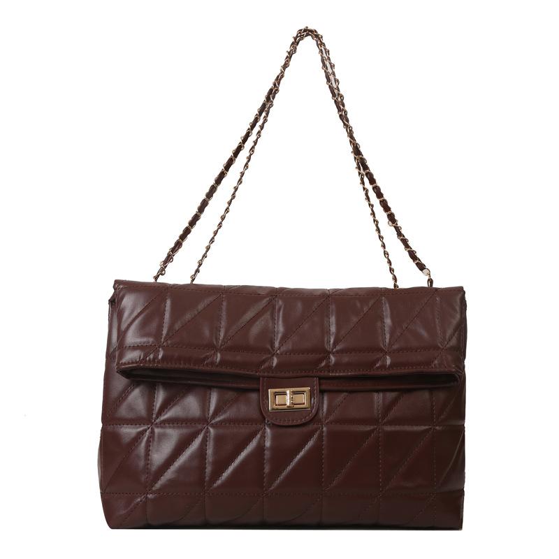 Large Capacity Diamond 2025 Simple New Fashion Chain Trendy Texture Single Shoulder Portable Crossbody Underarm Bag Women