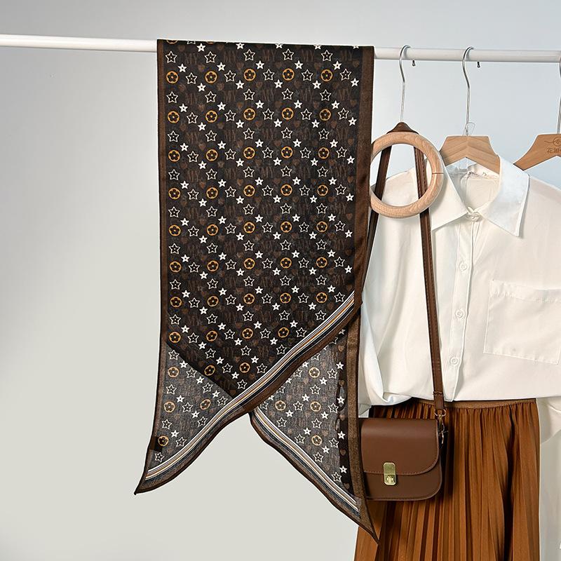 Retro Niche Flower Star Printing Parallel Towel for Women's Photography Travel with Thin Parallel Towel