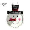 Holiday Interactive Countdown Christmas Calendar, Reusable Days Until Door Hanging Sign, Tree Date Tracker Vintage Round Wreath Hanger for Wall Decor