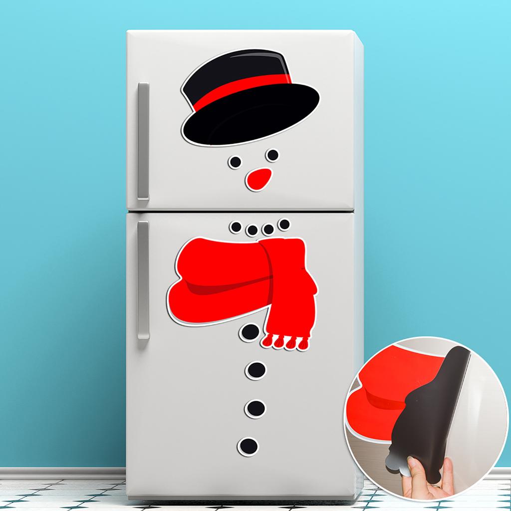 Christmas Snowman Magnetic Fridge Sticker Waterproof Wall Sticker