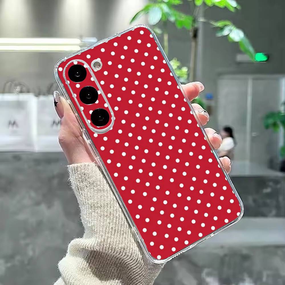 Clmj Чехол с горошком для Samsung Galaxy A91,80,73,72 ,71,53,52,32 ,31,22,21s,20, Прозрачный чехол