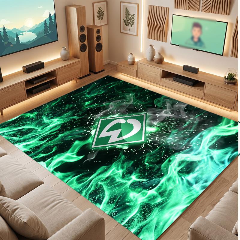 Werder Bremen Football Print Crystal Velvet Rug, Comfortable Water Absorbent Non Slip Indoor Floor Carpet