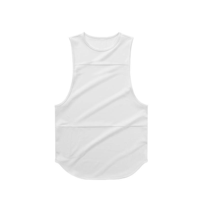 New Sports Vest Men'S Loose Summer Pure Cotton Fitness And Bodybuilding Quick Drying Sleeveless Shoulder White Base Shirt Sleeveless T-Shirt