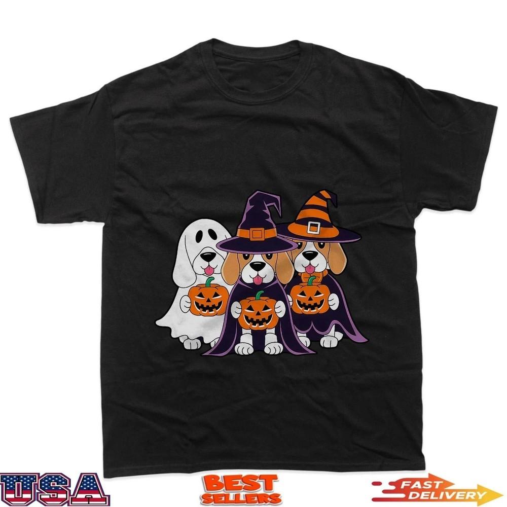 Beagle Ghost Pumpkin Halloween Design for Dog Lovers T-Shirt ON TREND Unisex T-Shirt