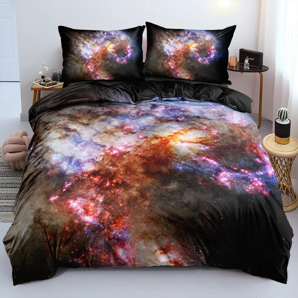 Комплект постельного белья Luxury Galaxy Dark Blue Twin Full Queen King Size, комплект постельного белья Shining Stars Starry Sky для детей и взрослых