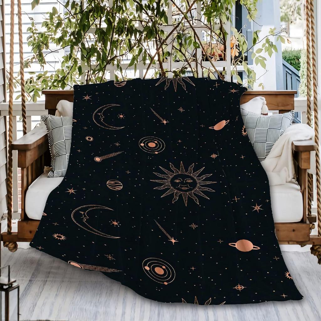 Cosmic Star Pattern Digital Printing Flannel Blanket Printing Single Layer Flannel Blanket