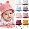 Осенняя детская шляпа от солнца для детей от 6 до 12 месяцев, детская уличная пляжная шапка с кроличьими ушками, панама для мальчиков и девочек, пляжная панама унисекс, шляпа-ведро