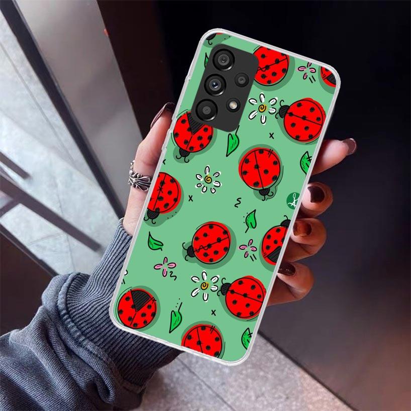 Insect Seven-Star ladybug Phone Case For Samsung Galaxy A12 A52S A42 A32 A22 A51 A50 Note 20 Ultra 10 S10 Plus A71 A70 A31 A30 A