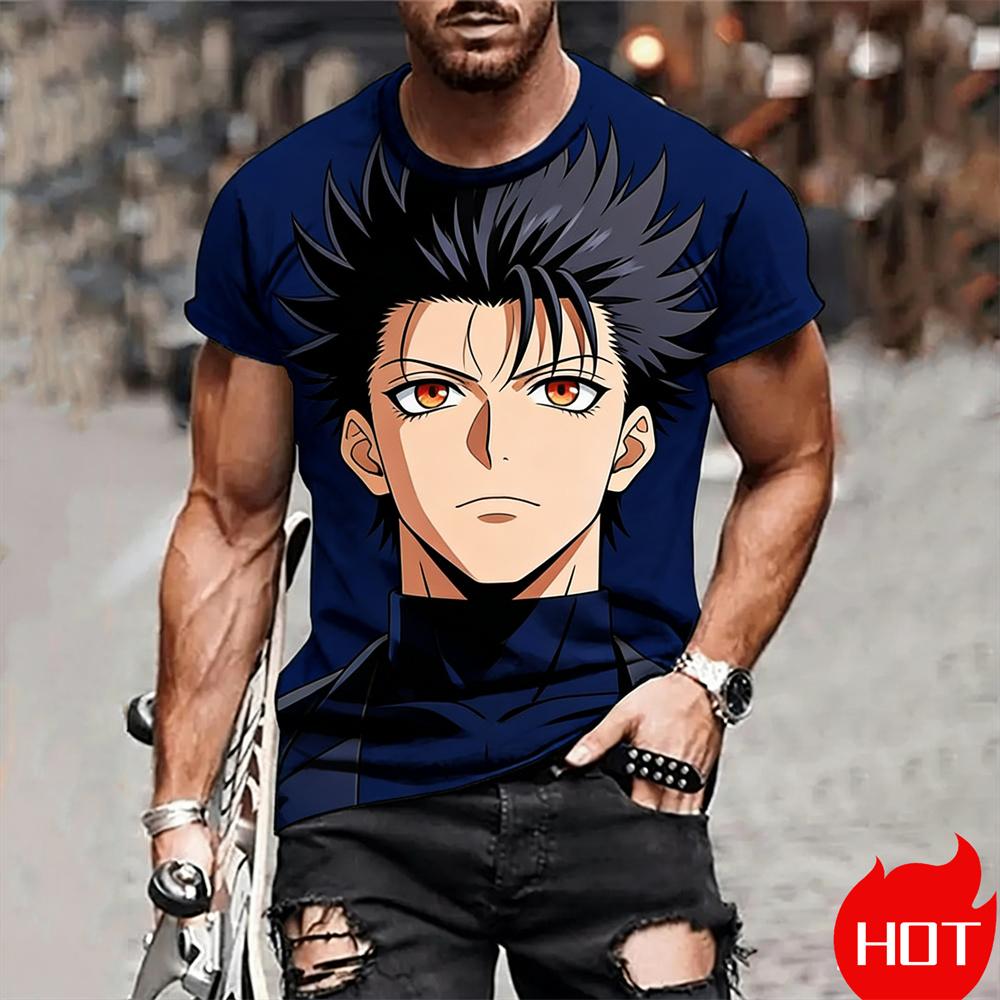 Summer T Shirt for Man Anime Boy Printed T Shirt Casual Men's Round Neck T-shirt Ventilate Graphic Tee Y2k Clothes Man Sport Top