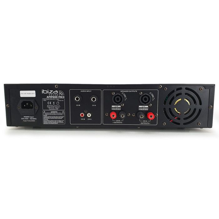 Amplificateur De Sono - 2 X 480W - Noir - Ibiza Sound AMP600-MKII