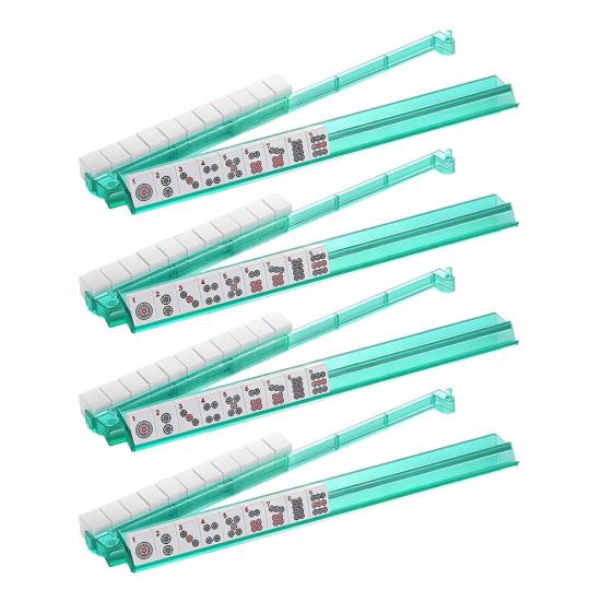 4 шт. Подставка для маджонга с пушером Сверхпрочная Портативная Многофункциональная Подставка для плиток Американского маджонга Толкатель Линейка для пуша Аксессуары для маджонга