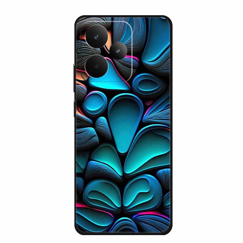 Черный силиконовый чехол для телефона Realme P4 Pro Мультяшный кот Мягкий ТПУ Чехол-накладка на заднюю панель Realme P4 Pro Чехол RealmeP4 Pro