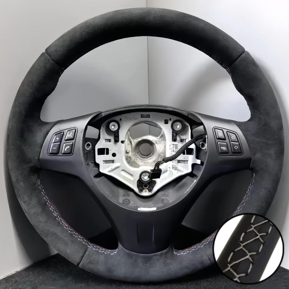 Ручная вышивка Чехол на руль Замша M Sport M3 E90 E91 E92 E87 E81 E82 E88 X1 E84 Оплетка на руль Автомобильный Чехол-косичка Для BMW E93