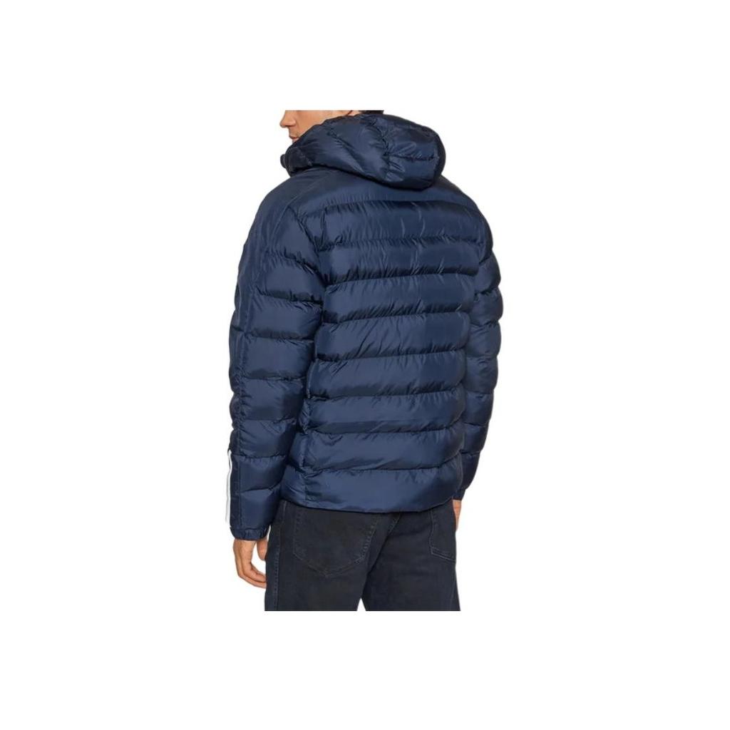 Adidas Куртка с длинным рукавом и тремя полосками, логотипом и буквенным принтом, мужская куртка, темно-синяя, GT1686