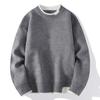 Men's Winter Round Neck Colorblocking Pullover Knit Sweater Vintage Casual Loose Knit Sweater