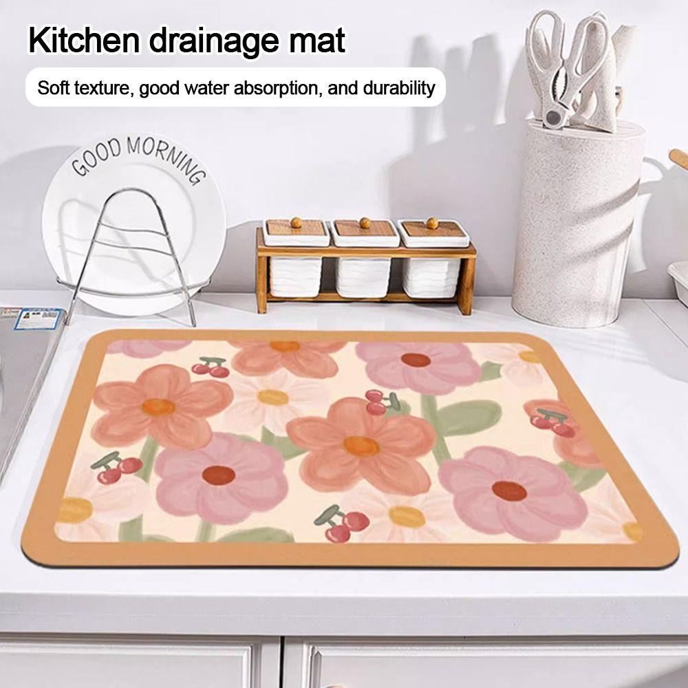 Foldable Dining Pad Kitchen Placemat Tableware Mat Fashion Drying Mats Bathroom Countertop Mat