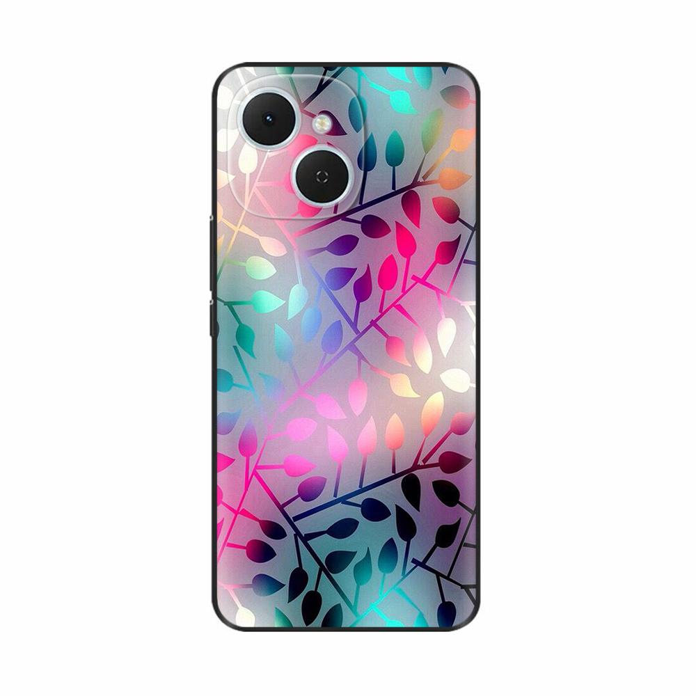 Чехол для Tecno Spark 40C Цветы Мягкий Силикон ТПУ Чехлы для Телефона Для Tecno Spark 40C Ударопрочный Крутой Волк Цветы Защитная Крышка