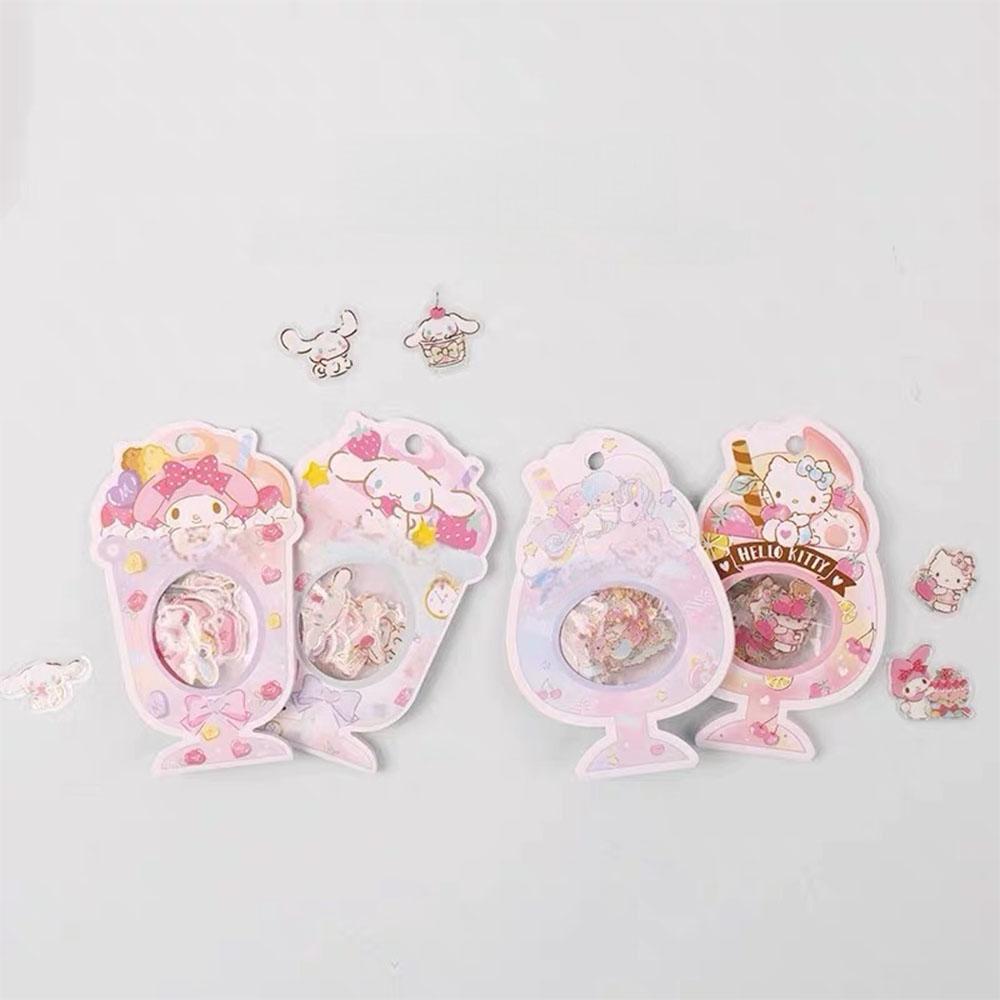 Оригинальный набор наклеек Sanrio Hello Kitty Cinnamoroll Melody Наклейки для ноутбука, телефона, скейтборда Мультяшная наклейка для девочек