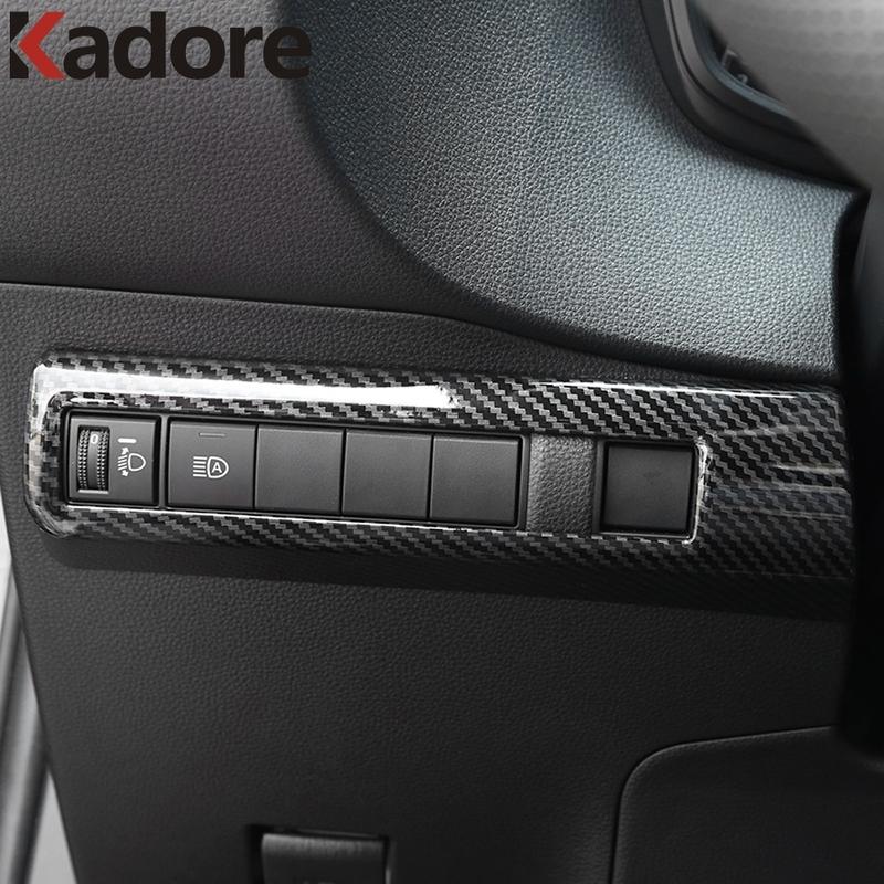 For Toyota Corolla sedan -  Carbon Fiber Car Head Light Lamp Switch Button Panel Cover Trim Interior Accessories