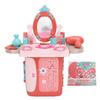 Pretend Play Girls Vanity Set 3 In 1 Simulation Kids Makeup Table Playset with Suitcase for Boys