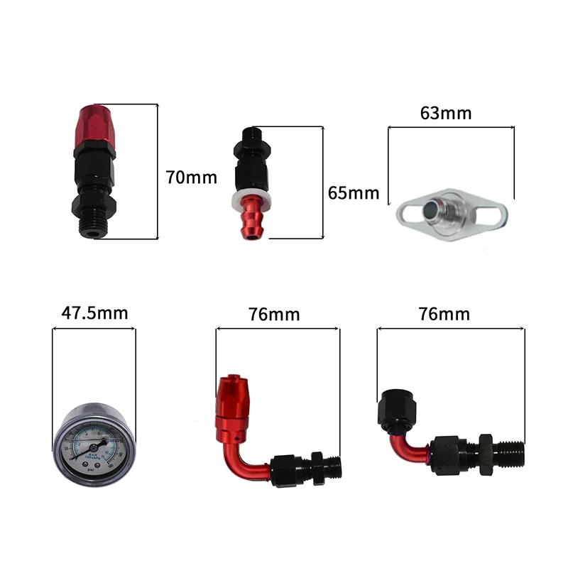 Universal Adjustable Fuel Pressure Regulator Guage Kit Oil Line 100PSI Guage fpr AN6 Oil Hose Fitting EFI Engine Parts