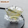 180ml Glass Golden Lily Gaiwan Creative Tea Tureen Household Tea Bowl With Lid Kit Tea Brewing Cover Bowl Drinkware Collection