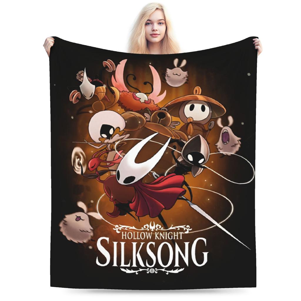 Уютное одеяло с принтом Hollow Knight, забавные игры, мерч, декоративное одеяло для дивана, плед, супермягкий флис для автомобиля