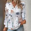 Autumn Women's Long Sleeve V-Neck Lace Splicing Shirt Blouse