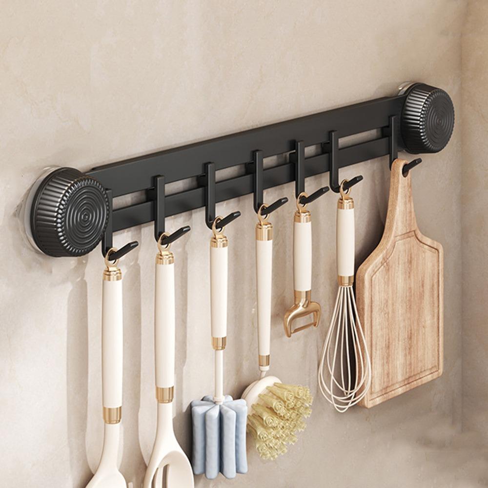 Вакуумная присоска из углеродистой стали для полотенец, 5/7/9 крючков, вешалка для одежды, крючок для хранения всякой всячины, ванная комната